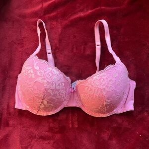 Marie Meili pink lace bra